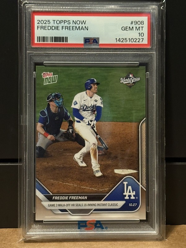 2025 Topps Now FREDDIE FREEMAN 908 World Series Dodgers 18-inning Classic PSA 10
