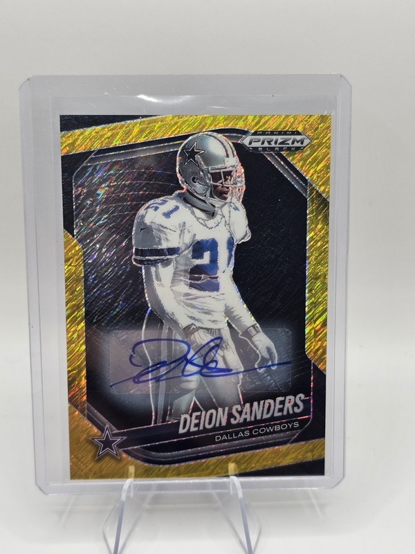 DEION SANDERS 2025 PANINI PRIZM BLACK FOOTBALL Gold Shimmer Auto 2/10 #37 FOTL