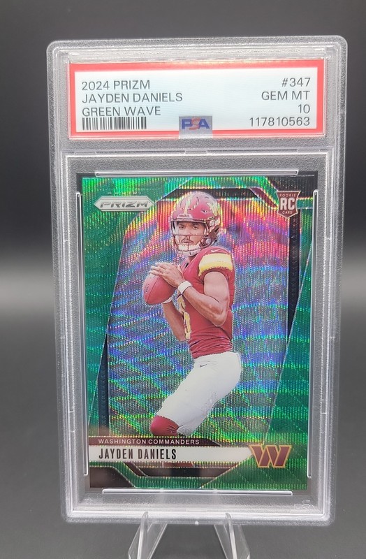 2024 Panini Prizm - Rookies Jayden Daniels #347 Green Wave Prizm (RC) PSA  10.