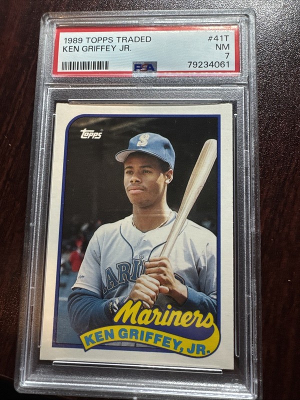1989 Topps Traded Ken Griffey, Jr. Rookie RC #41T Mariners PSA 7