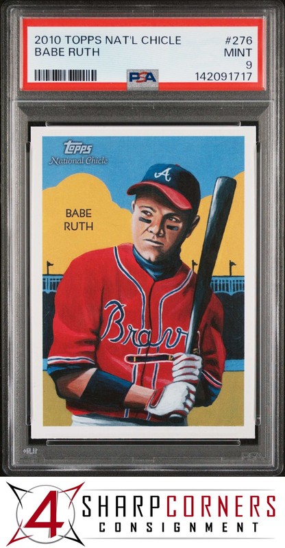 2010 TOPPS NATIONAL CHICLE #276 BABE RUTH HOF POP 2 PSA 9