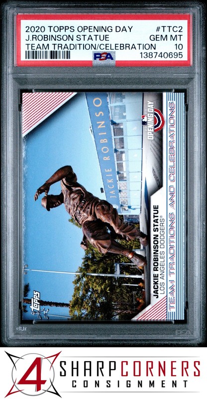 2020 TOPPS OPENING DAY TEAM TRADITION CELEBRATION JACKIE ROBINSON STATUE PSA 10