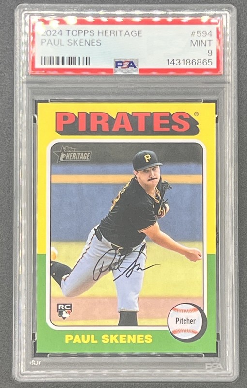 2024 Topps Heritage High Number - Paul Skenes RC Rookie #594 Pirates PSA 9 QTY