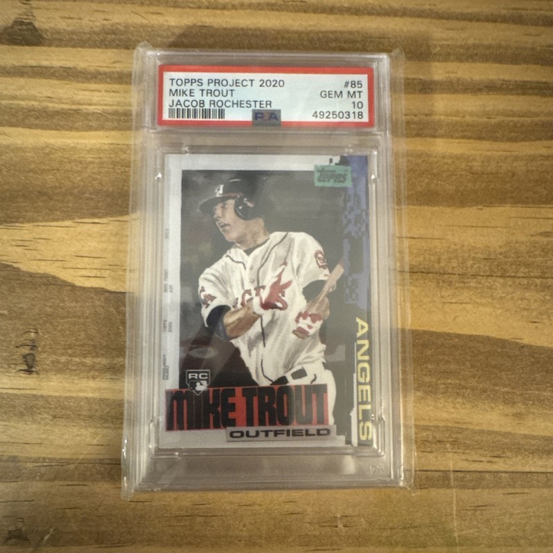 2020 Topps Project 2020 2011 Topps Update Mike Trout #85 Jacob Rochester PSA 10