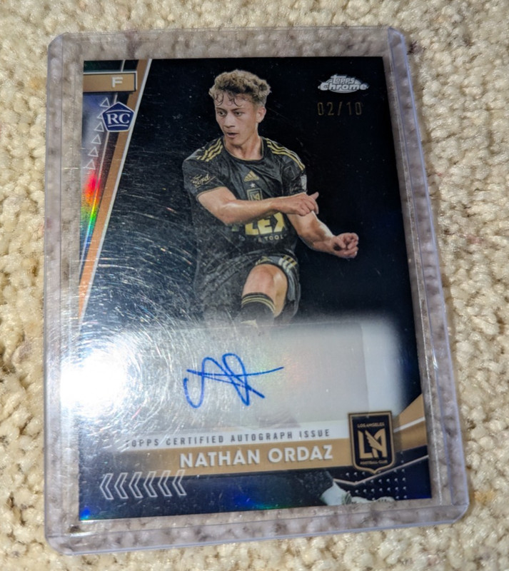2023-24 Topps Chrome MLS Nathan Ordaz /10 Rookie Black Auto LAFC