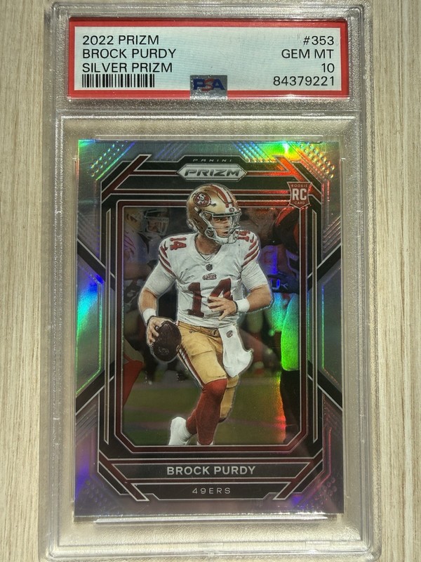 2022 PANINI PRIZM SILVER PRIZM #353 BROCK PURDY PSA 10 San Francisco 49ers