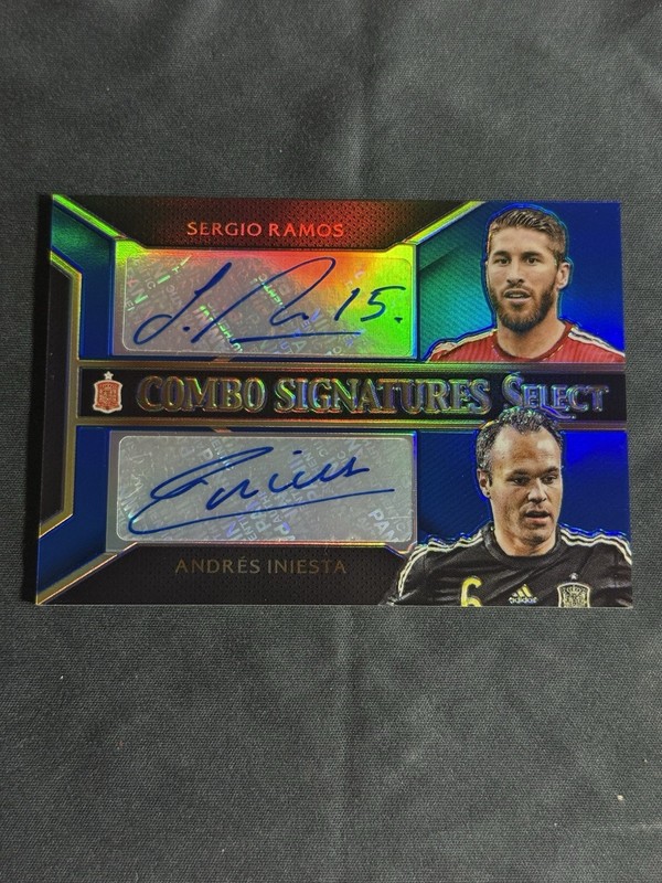 Panini Select 2015-16 Sergio Ramos, Andres Iniesta Autograph Rare Dual Auto /10
