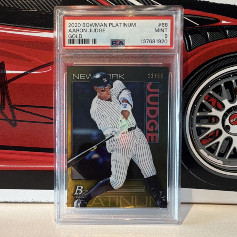 Bowman 2020 Bowman Platinum Aaron Judge Gold #68 /50 PSA 9 Trading Card