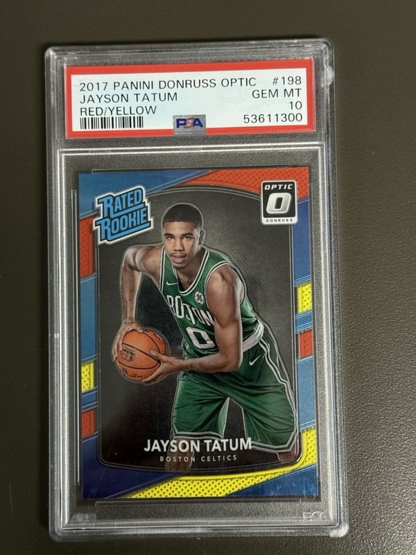 2017-18 Donruss Optic Jayson Tatum #198 Red / Yellow Rated Rookie PSA 10