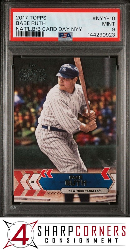 2017 TOPPS NATIONAL BASEBALL CARD DAY NEW YORK YANKEES #NYY-10 BABE RUTH PSA 9