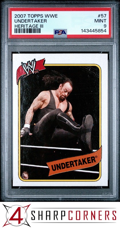 2007 TOPPS WWE HERITAGE III #57 UNDERTAKER HOF POP 4 PSA 9