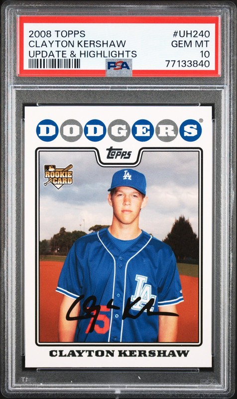 Clayton Kershaw 2008 Topps Update & Highlights Rookie Los Angeles Dodgers PSA
