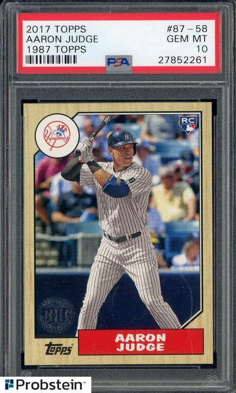 2017 Topps #87-58 Aaron Judge 1987 Topps RC Rookie Yankees PSA 10 GEM MINT