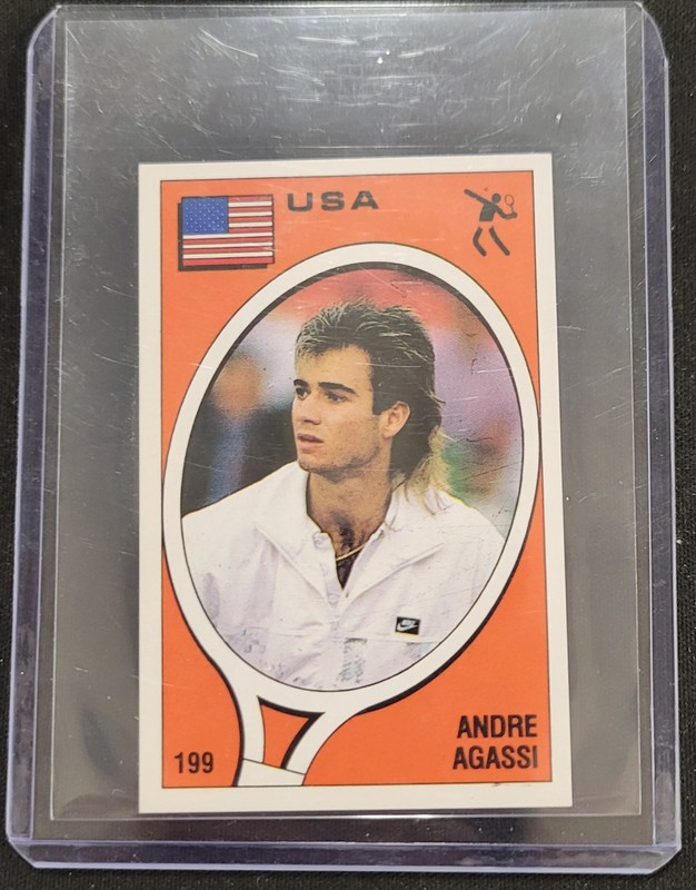 Andre Agassi USA Tennis 1988 Panini RC #199!