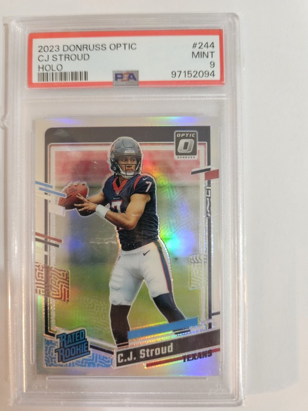 2023 Panini Donruss Optic C.J. Stroud #244 Rated Rookie Holo Prizm PSA 9 Texans