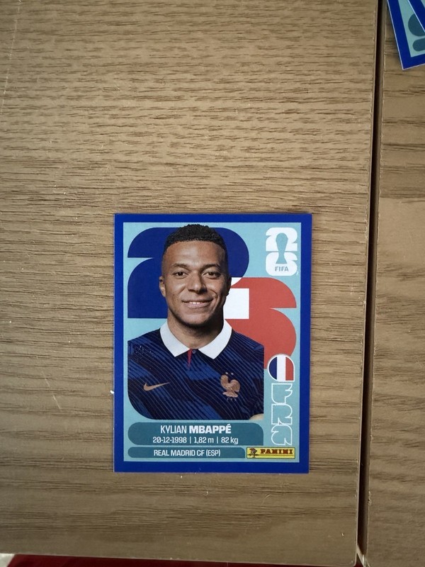 2026 Panini FIFA World Cup Kylian Mbappe France 20 Blue Parallel Sticker