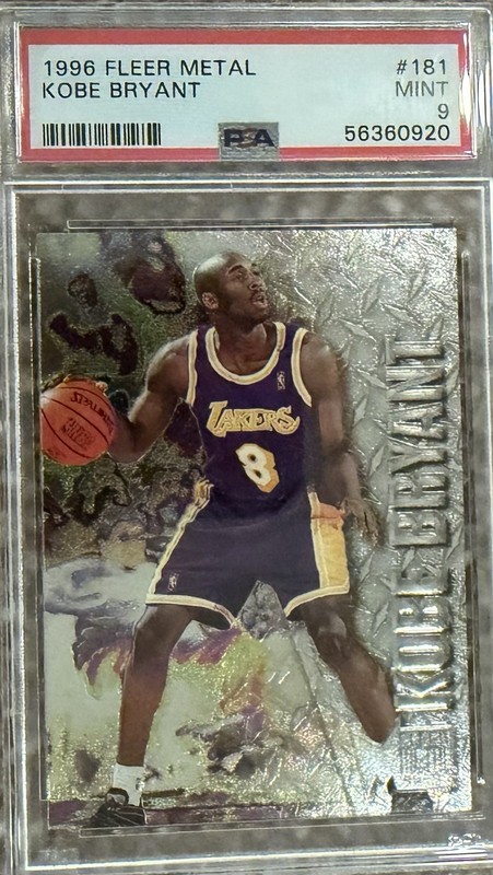 1996 Fleer Metal Kobe Bryant RC PSA 9 Rookie #181 Lakers HOF Mamba