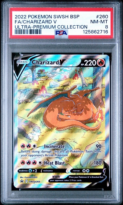 2022 Pokemon Charizard V SWSH260 UPC Promo PSA 8 Full Art Ultra Premium