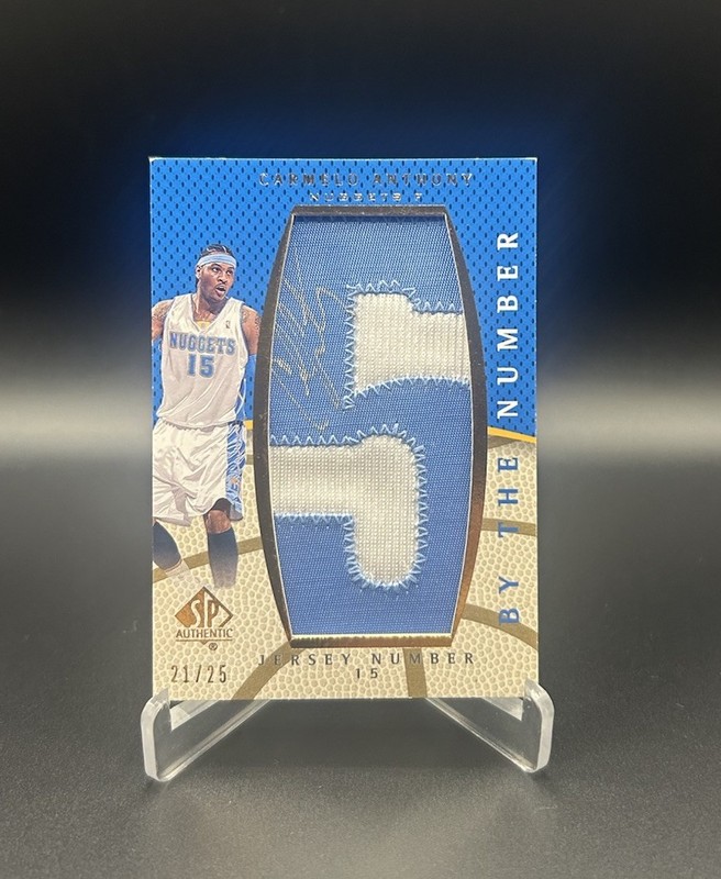 2007-08 SP Authentic By The Numbers Carmelo Anthony Patch Auto /25 #BN-CN