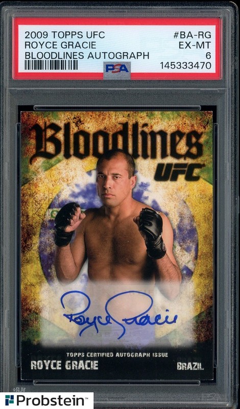 2009 Topps UFC Bloodlines Royce Gracie AUTO PSA 6 EX-MT