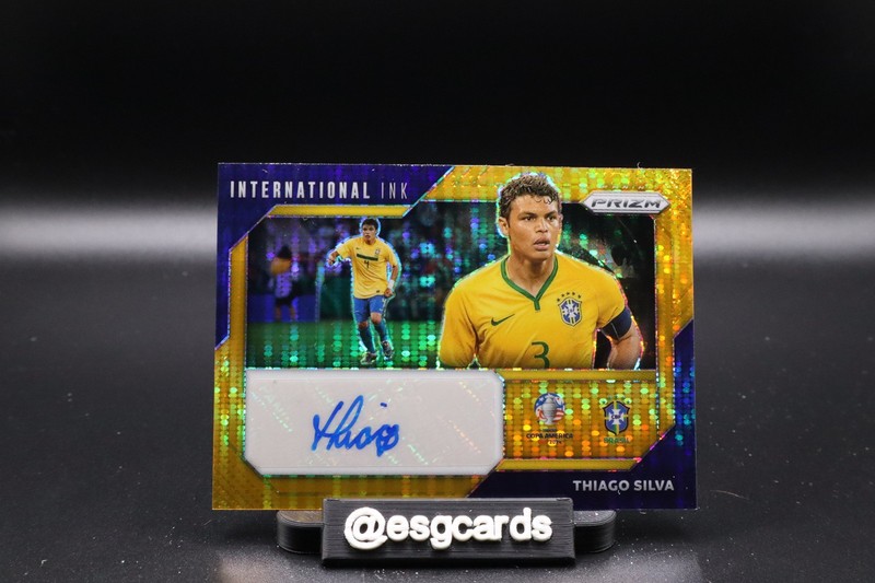 2024 Panini Prizm Copa America #II-THA Thiago Silva Gold Pulsar #10/10 Autograph