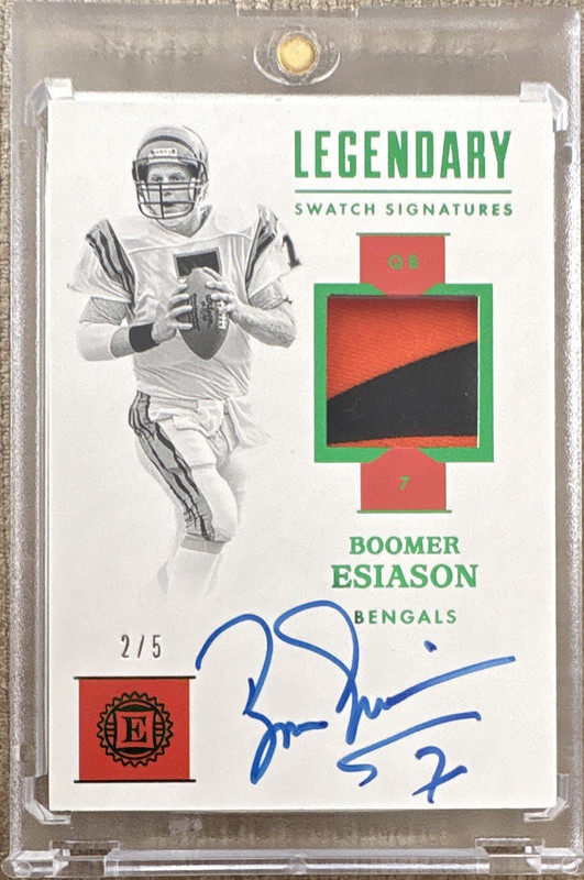 Panini 2019 Encased Boomer Esiason #LSS-BES Auto Patch /5 Bengals