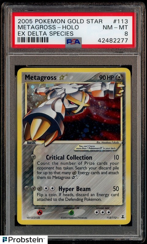 2005 Pokemon Gold Star EX Delta Species #113 Metagross Holo PSA 8 NM-MT