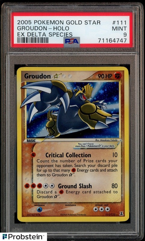 2005 Pokemon Gold Star Ex Delta Species #111 Groudon Holo PSA 9 MINT