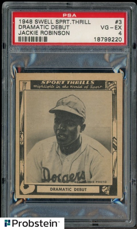 1948 Swell Sport Thrills Dramatic Debut #3 Jackie Robinson RC Rookie HOF PSA 4