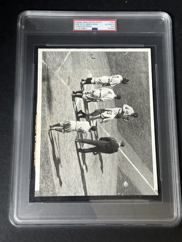 1932 World Series Babe Ruth 1st HR Game 3 8x10 Type 1 AP Photo PSA Authentic