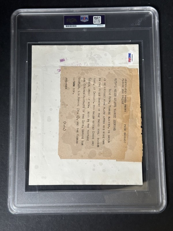 1932 World Series Babe Ruth 1st HR Game 3 8x10 Type 1 AP Photo PSA Authentic view 2
