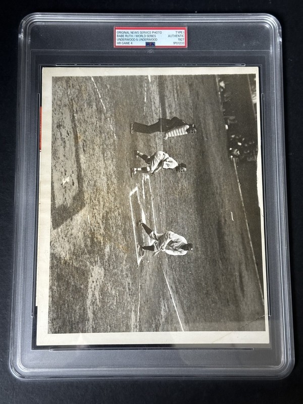 1927 World Series Babe Ruth HR In Game 4 8x10 Type 1 Baseball Photo PSA Auth