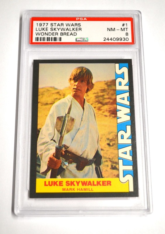Luke Skywalker Rookie RC 1977 Star Wars Wonder Bread Card #1 PSA 8 Mark Hamill