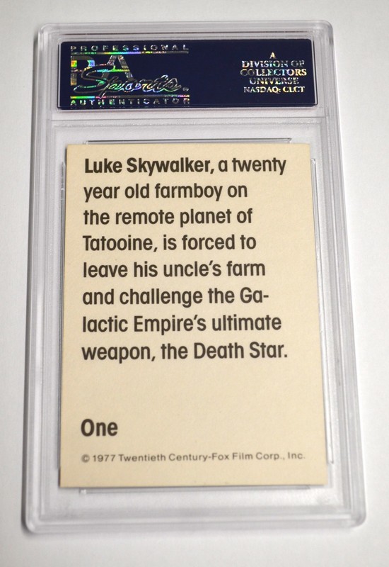 Luke Skywalker Rookie RC 1977 Star Wars Wonder Bread Card #1 PSA 8 Mark Hamill view 2
