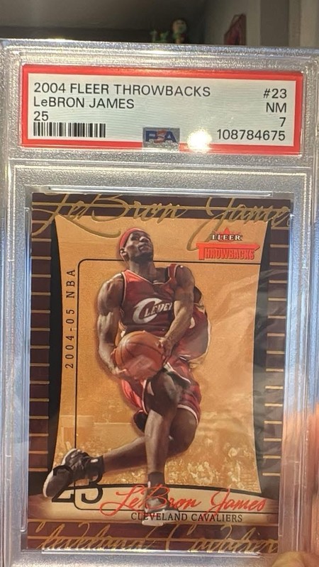 LeBron James /25 - PSA 7 2004 Fleer Throwbacks - “Ghost Card” Pop 1 - Lakers MVP