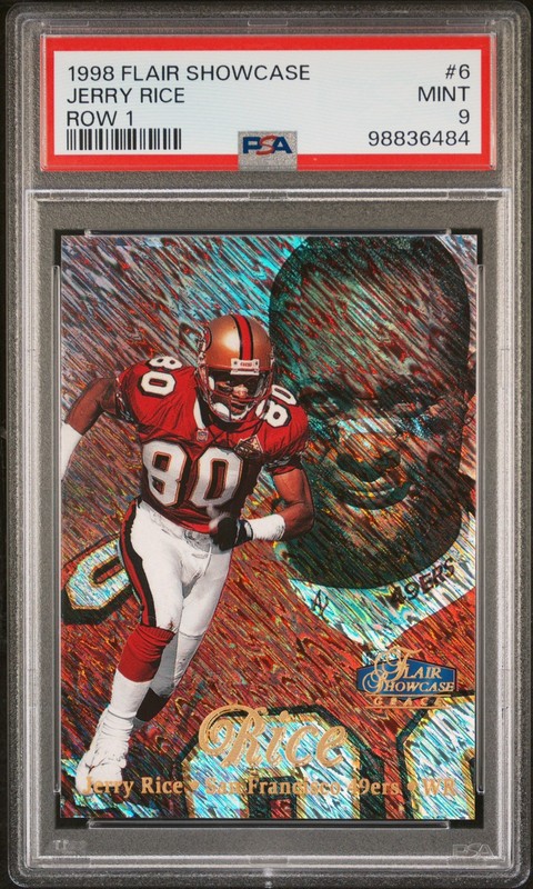 1998 FLAIR SHOWCASE ROW 1 #6 JERRY RICE PSA 9