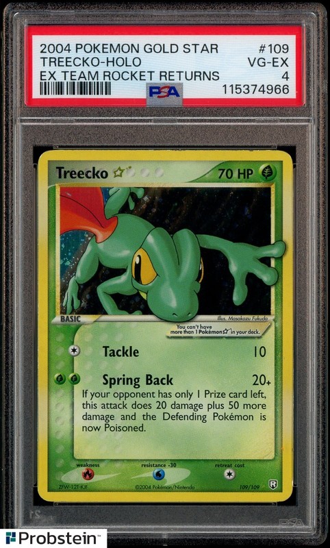 2004 Pokemon Gold Star Ex Team Rocket Returns #109 Treecko Holo PSA 4 VG-EX