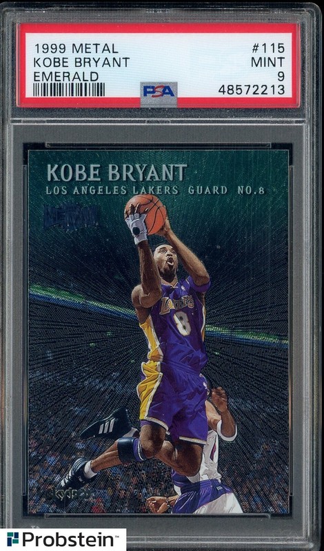 1999 Metal Emerald #115 Kobe Bryant Los Angeles Lakers HOF PSA 9 MINT