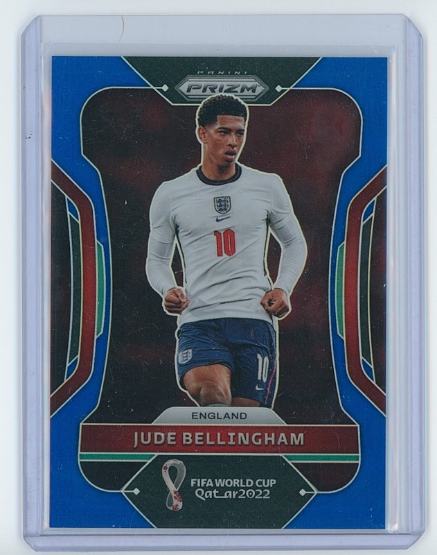 2022 PANINI PRIZM WORLD CUP QATAR BLUE #90 JUDE BELLINGHAM /299 ENGLAND 3 LIONS
