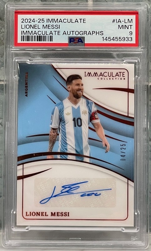 2024-25 Panini Immaculate Lionel Messi Auto #/25 Argentina PSA 9