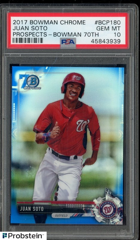 2017 Bowman Chrome Prospects Bowman 70th Juan Soto RC Rookie AUTO PSA 10