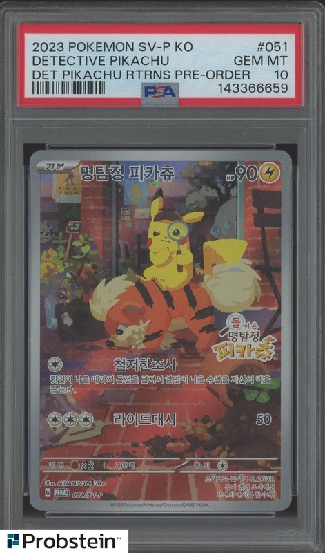 2023 Pokemon SV-P KO Det. Pikachu Returns Pre-Order Detective Pikachu PSA 10