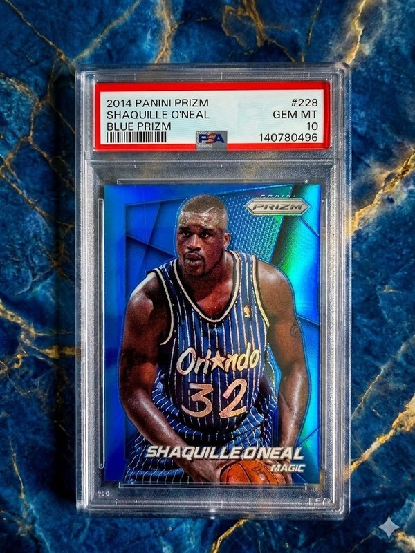 2014 Prizm Shaquille O'Neal #228 BLUE Prizm /99 RARE Magic Lakers PSA 10