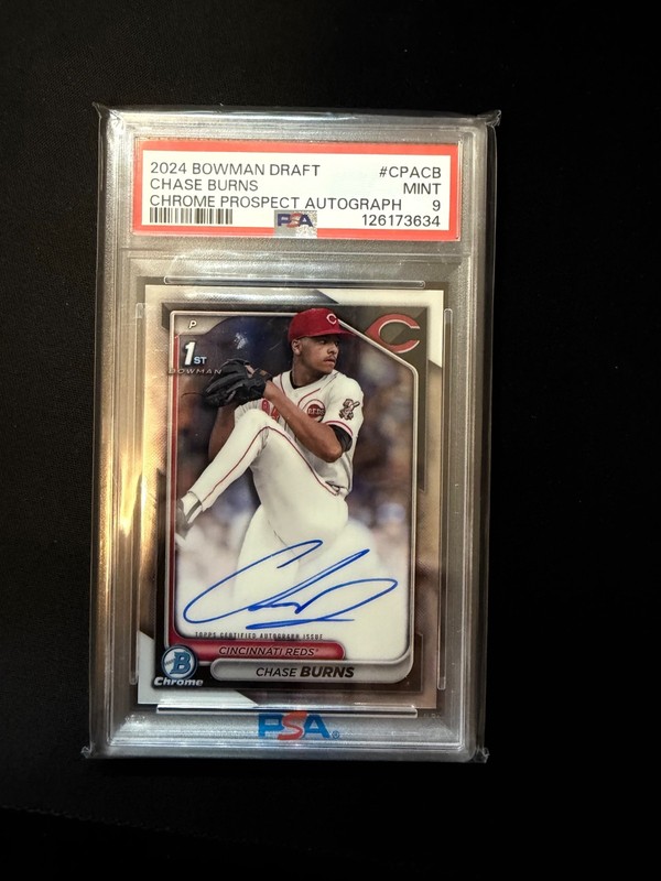 2024 Bowman Draft Chase Burns 1st Bowman Chrome Auto PSA 9 #CPACB