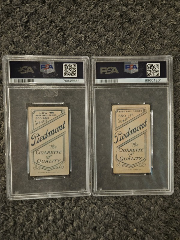 1909-11 T206 Piedmont Fred Merkle (Throwing) PSA 3 + Fred Abbott PSA 1.5 view 2