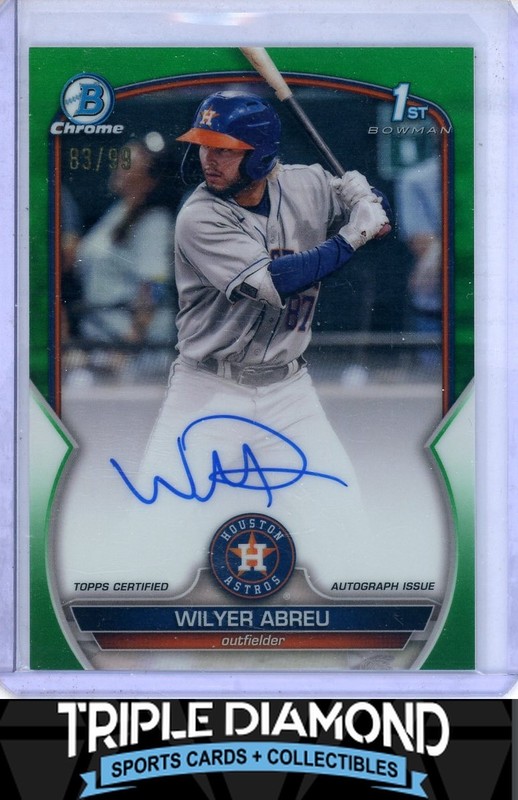 2023 Bowman Chrome 1st Wilyer Abreu Prospect Auto Green Refractor #83/99 B600