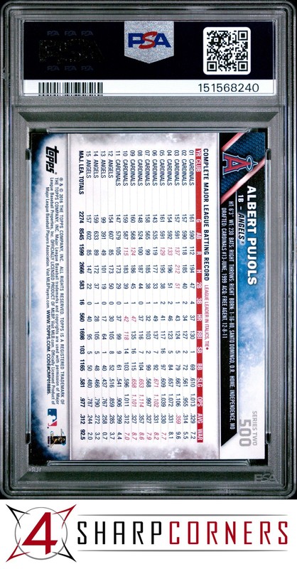 2016 TOPPS #500 ALBERT PUJOLS ANGELS PSA 10 view 2