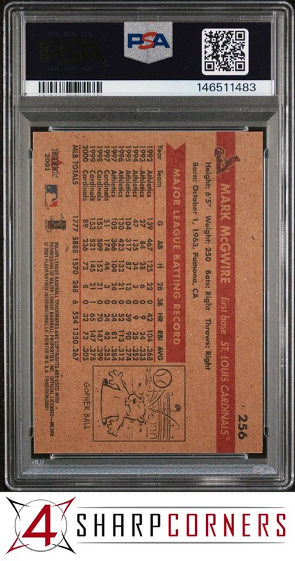 2001 FLEER #256 MARK McGWIRE CARDINALS PSA 10 view 2