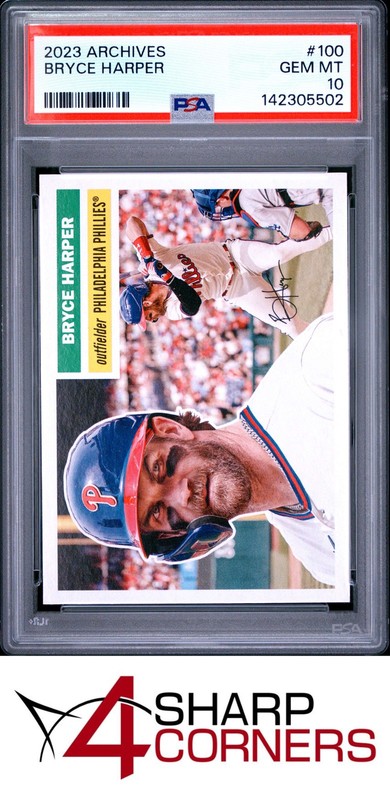 2023 TOPPS ARCHIVES #100 BRYCE HARPER POP 6 PSA 10