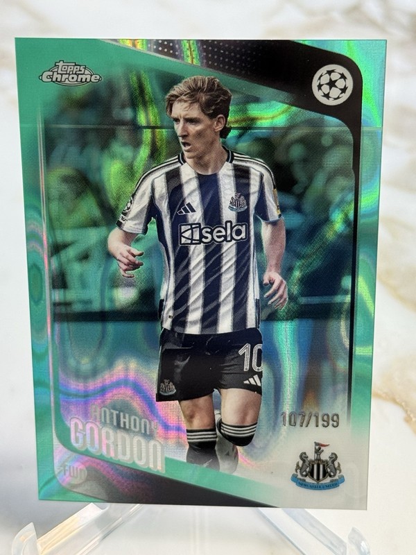 2026 Topps UEFA Anthony Gordon #159 Aqua Lava Refractor  /199 Newcastle United